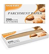 SMARTAKE 200 Pcs Pop-Up Parchment Paper Sheets, 10.7x15 Inch Pre-Cut Parchment Paper for Baking, ...