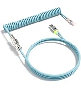 MAMBASNAKE C01 Ultra RGB Coiled Keyboard Cable,Pro Custom USB-C Aviator Cable for Gaming Keyboard...