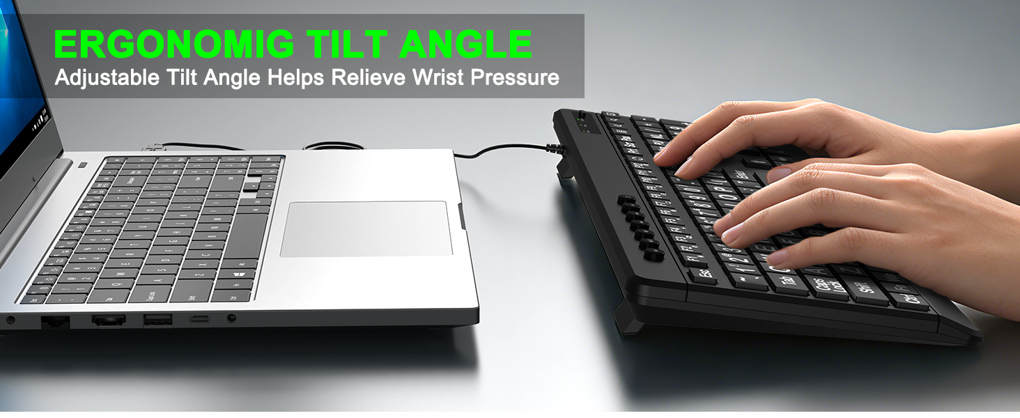 Keyboard Large Print Keyboard Ergonomic Keyboard Large Key Wrist Rest quiet