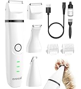 oneisall Quiet Cat Shaver, Cordless Cat Hair Trimmer, Rechargeable 2 Speed Cat Grooming Kit, 3 in...