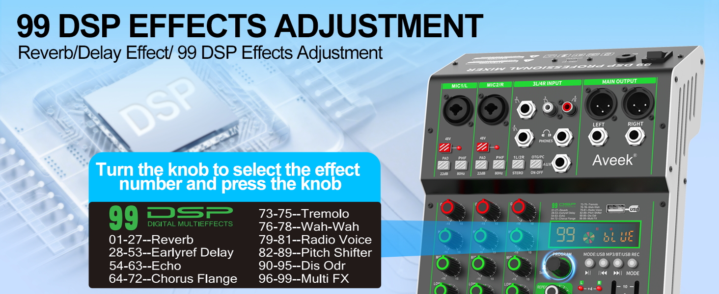 4 channel audio mixer sound digital DJ mixer board mixing console bluetooth stereo audio interface