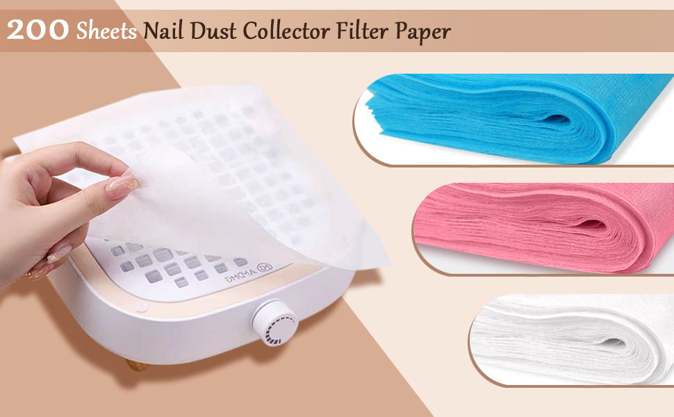 200 Sheets Nail Dust Collector Filter Paper
