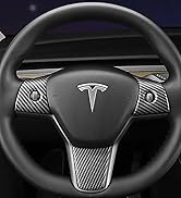 SXunacou Tesla Interior Decoration Protection Patch, Suitable for Model Y/3 Steering Wheel Button...