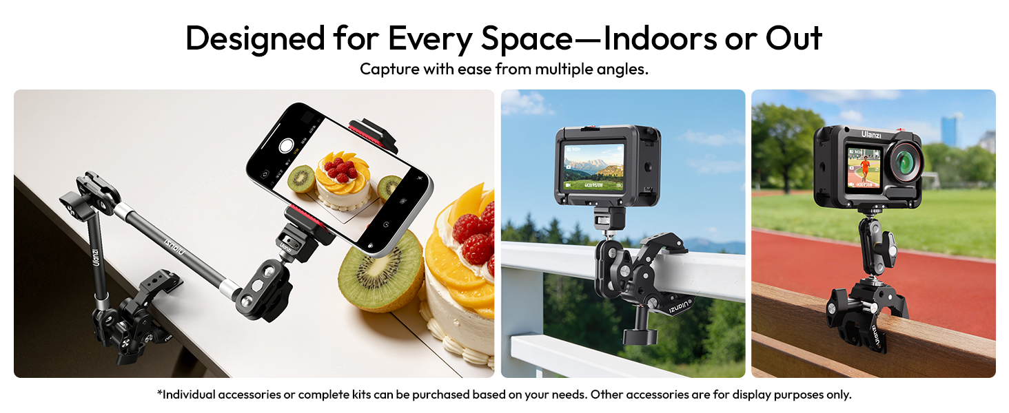 ULANZI Super Clamp Camera Clamp Mount with 2 Section Kit