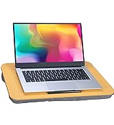 Lap Desk Olive Yellow, Portable Laptop Desk Fits Up to 16" Laptops, with Tablet Slot, Built-in Cu...