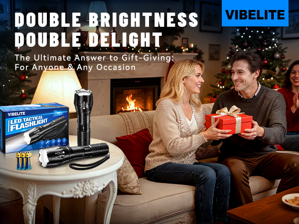 2 PACK LED TACTICAL FLASHLIGHT-DOUBLE BRIGHTNESS, DOUBLE,DELIGHT