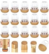 AUAUY 16 PCS Chair Leg Floor Protectors, Silicone Felt Furniture Leg Cover Pad with Thickened Fel...