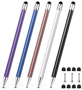 5 PCS Stylus, Stylus Pens for Touchscreens, 2-in-1 High Sensitivity &amp; Precision for iPhone, Ipad,...