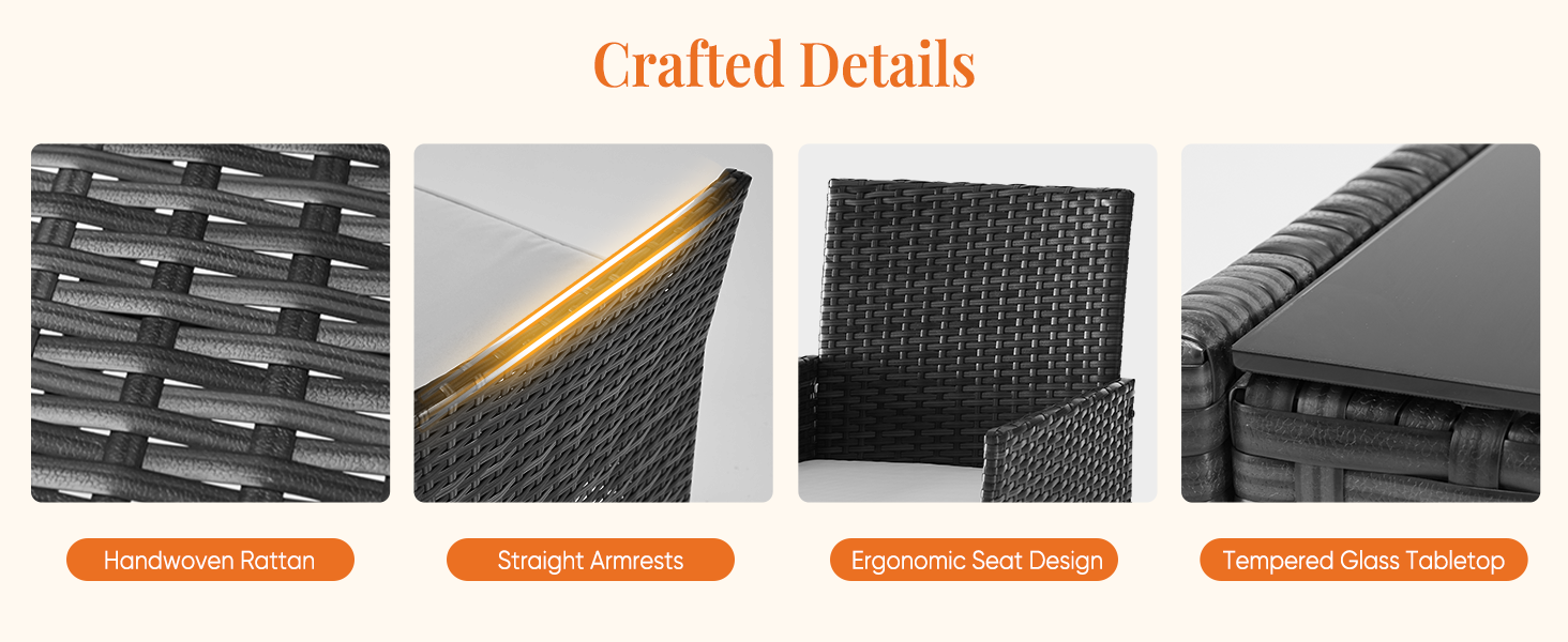 Weather resistant PE wicker with UV protection and mold proof design for outdoor patio furniture
