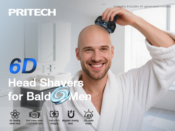 6D Head Shavers for Bald Men