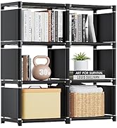 Mavivegue Bookshelf,6 Cube Storage Organizer,Book Shelf Organizer,Tall Bookcase Shelf,Black Cube ...