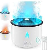 Essential Oil Diffuser Laelr Flame Diffuser Humidifier 2 Flame Colors 360ml Essential Oil Volcano...