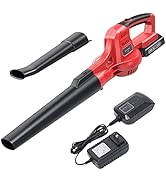 Cordless Leaf Blower, 20V Lightweight Electric Blower with Battery and Charger, Portable Handheld...