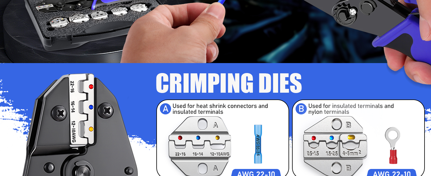 6PCS Ratchet Crimping Tool Set