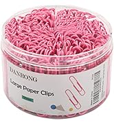 DANRONG Pink Jumbo Paper Clips, 265pcs 2 Inch Paperclips,Large Pape Clips for Paperwork Ideal for...