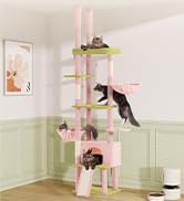 Aechonow Flower Cat Tree Floor to Ceiling for Large Cat, Tall Cat Tower Adjustable (87''-108''=22...