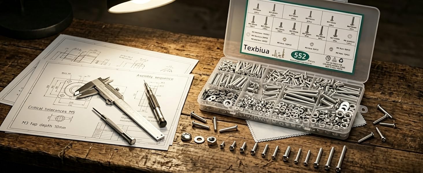 552 Pcs Metric Screws Nuts and Bolts Assortment Kit