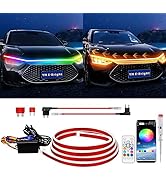 YM E-Bright Car Led Lights Exterior RGB Hood Light Strip Waterproof Multicolor Dynamic Scan Start...