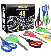 48 Packs Scissors, BURVAGY 8-inch Soft Comfortable Grip and Stainless Steel Sharp Blades, Very Su...