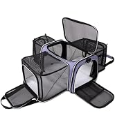 BAGLHER Cat Carrier Bag,Airline Approved Pet Carrier Soft Side Pet Travel 5 Sides Open Doors 3 Si...