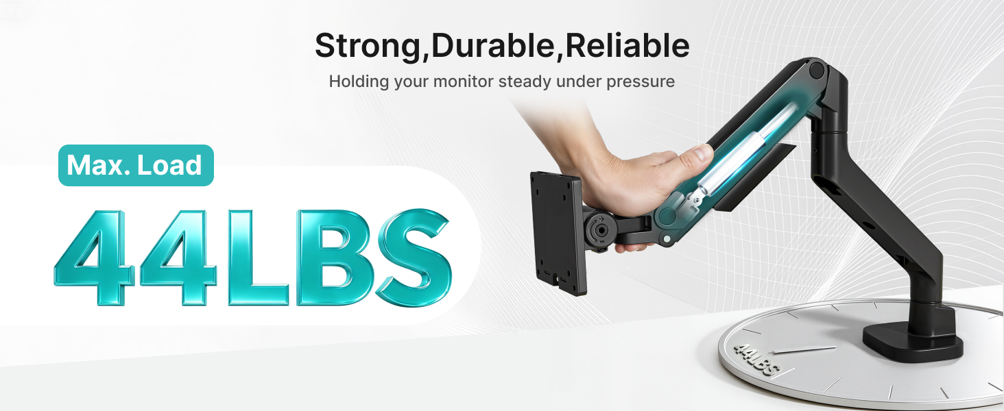 adjustable gas spring single screen mount