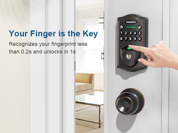 keyless entry door lock deadbolt with handle set