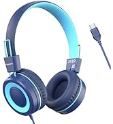 Cowyawn USB Type C Kids Headphones for School, Wired Toddler Headphones, 94dB Volume Limited, HD ...