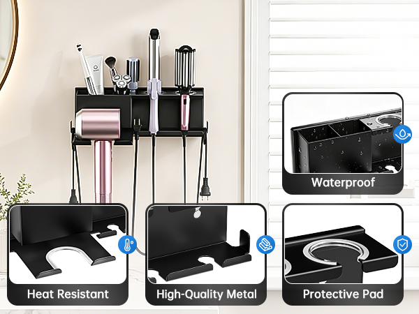 hair dryer holder wall mounted