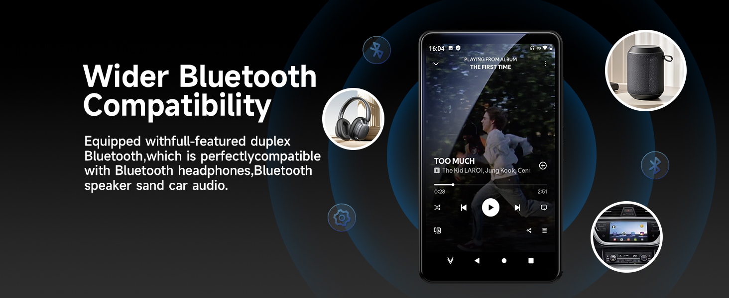 MP3 Music Player with Wider Bluetooth