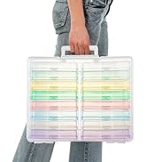 CraftGenes Photo Storage Box, Colorful 16 inner 4''×6'' Photo Organizers and Storage with Handle ...