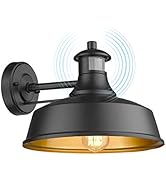 FEMILA Motion Sensor Farmhouse Barn Light Outdoor,Dusk to Dawn Sensor Wall Sconces,Vintage Black ...