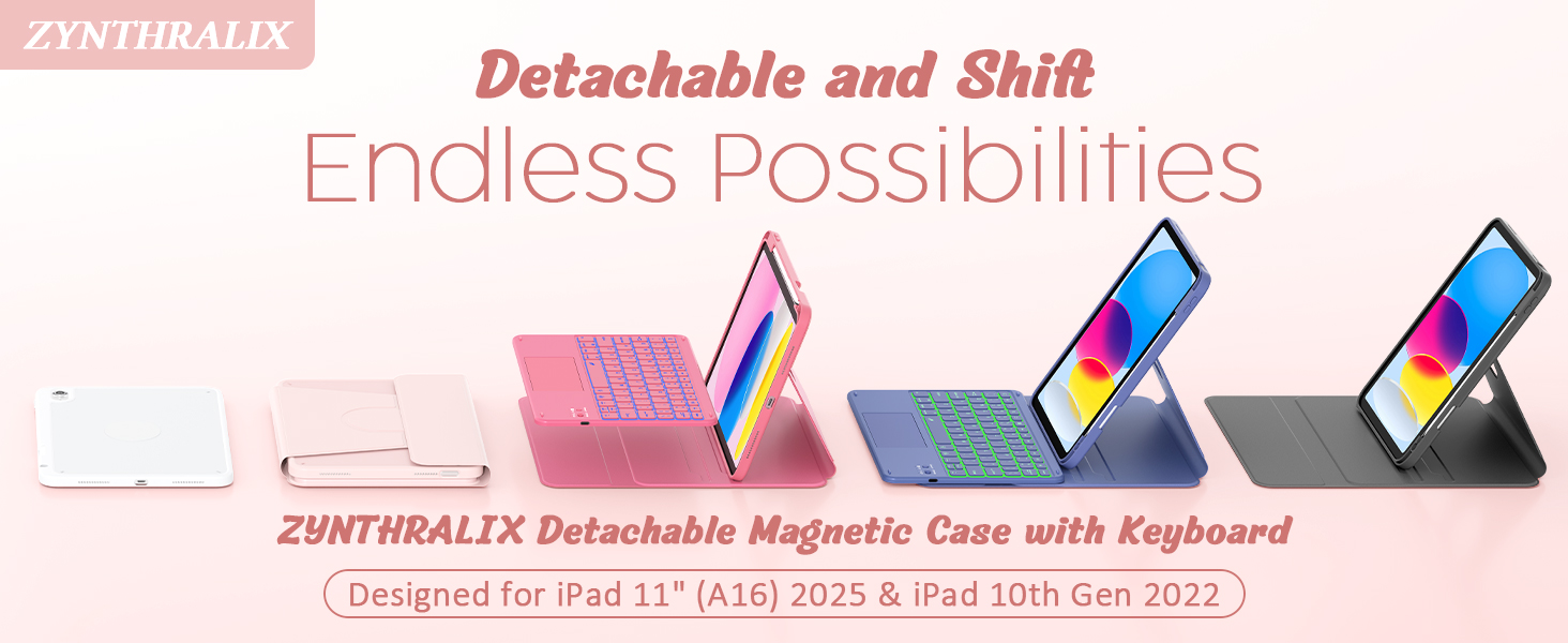 ipad a16 case with keyboard detachable case
