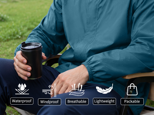ZITY Men&amp;#39;s Lightweight Rain Jacket