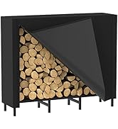 CADUKE 4ft Firewood Rack Outdoor with Cover Firewood Log Rack for Fireplace Firewood Storage Rack...