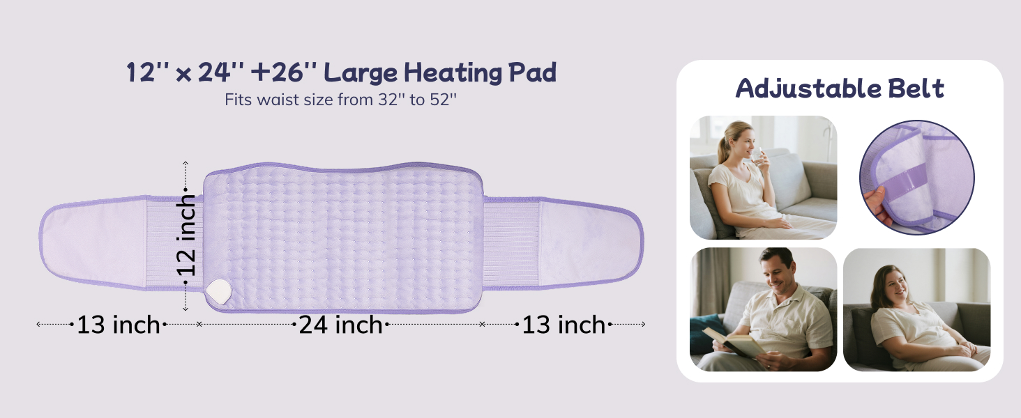 Large 12&amp;#39;&amp;#39;x 24&amp;#39;&amp;#39;Heat Pad +26&amp;#34; Belt