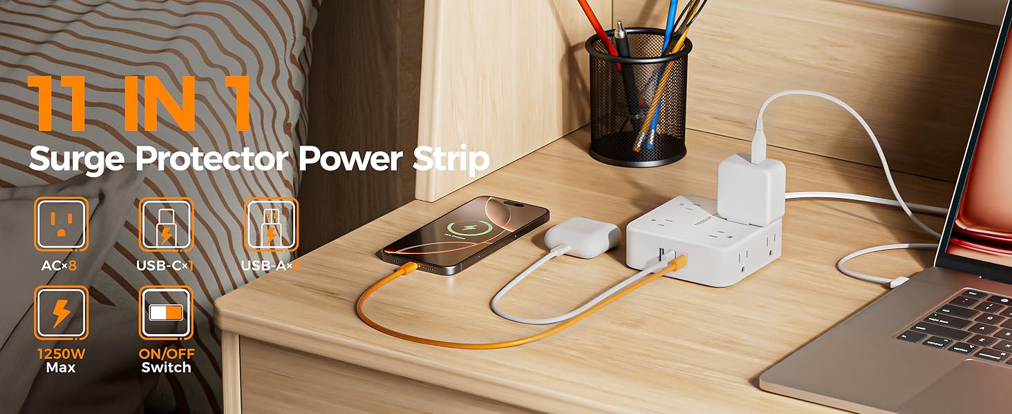 Flat Plug Power Strip