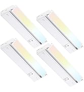 TORCHSTAR Swivel LED Under Cabinet Lighting 3CCT, 12 Inch 8W 600LM, Hardwired &amp; Plug-in, 3 Color ...