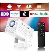 Mini Projector, Portable Projector 4K Support, Full HD 1080P Outdoor Movie Projector with WiFi6 a...