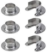Tighall 6PCS Heavy Duty Stainless Steel Closet Pole Sockets Rod End Support Flange Rod Holder Set...