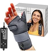 Wrist Thumb Brace Heating Pad for Arthritis and Carpal Tunnel Relief, Heated Wrap for Sprains Tri...