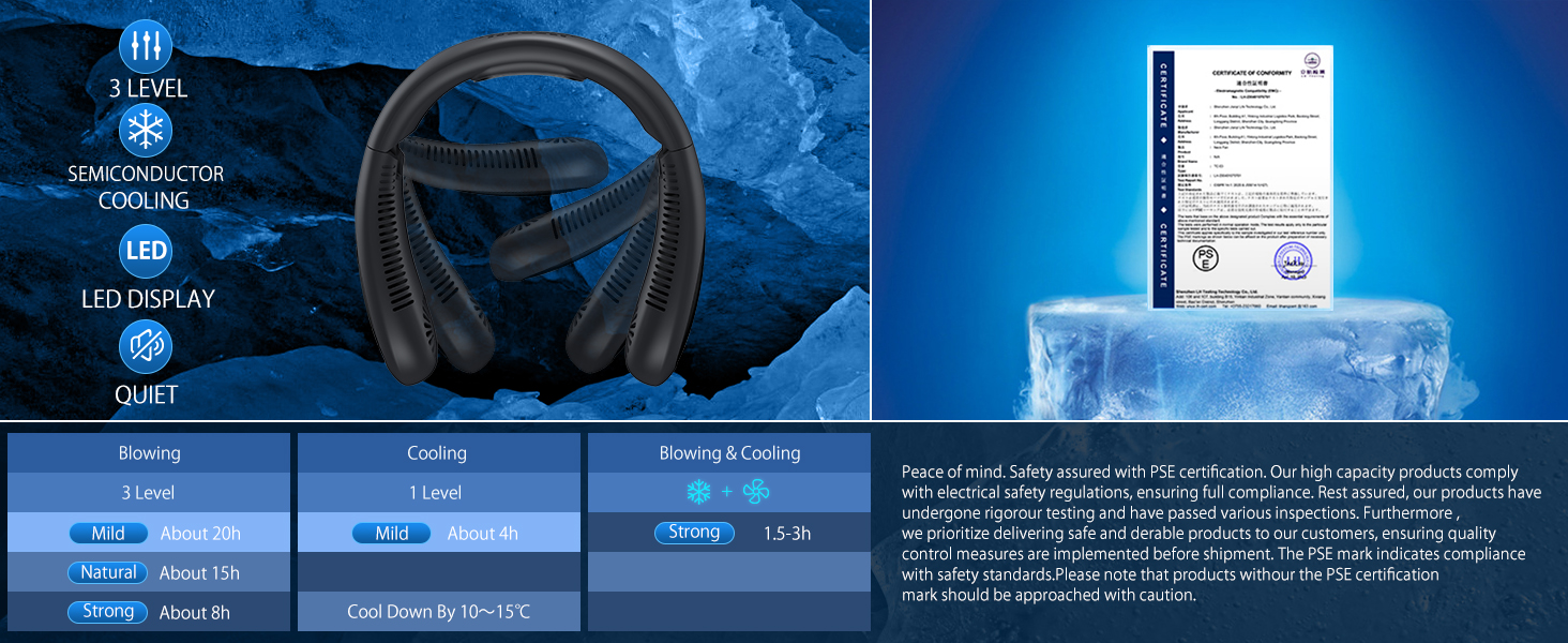 2023 upgraded Neck Fan, Portable Neck Fan, Personal Fan, Portable Fan, Neck Air Conditioner