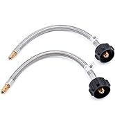 GasSaf 18inch RV Propane Pigtail Hose Stainless Steel Braid Connector with Type 1 Connection x 1/...