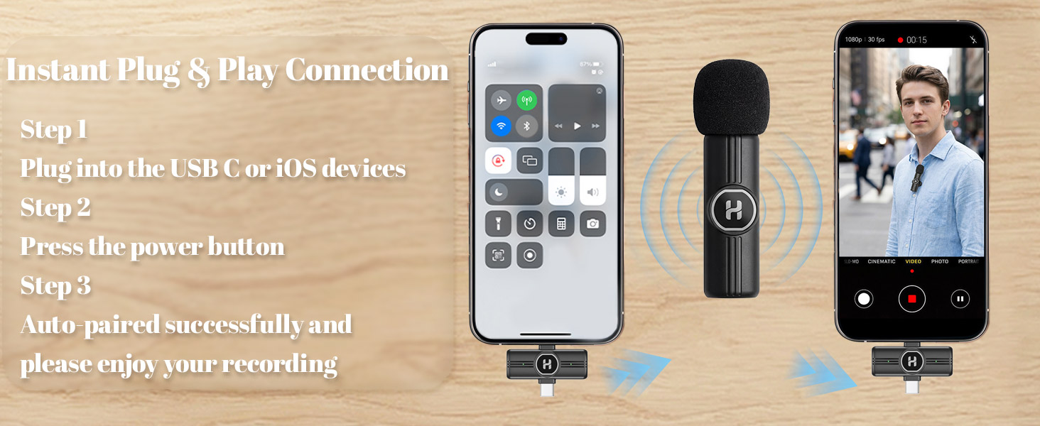 Mini Wireless Lavalier Microphone for iPhone