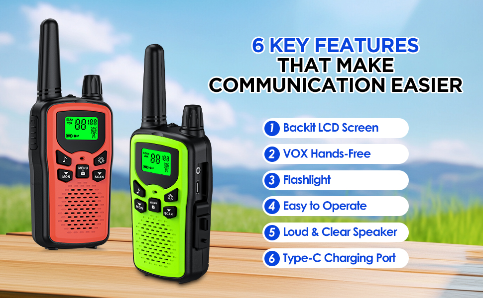 walkie talkies 4 pack rechargeable