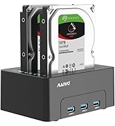 MAIWO Dual Bay Hard Drive Docking Station with Offline Clone for 2.5 3.5 Inch SATA HDD SSD, 3X US...