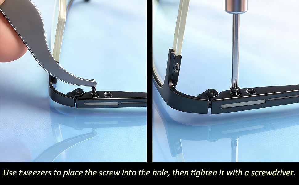 Black Eyeglass Repair Kit with 18 Sizes Black-Coated Screws