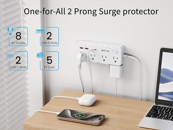 2 prong to 3 prong outlet adapter