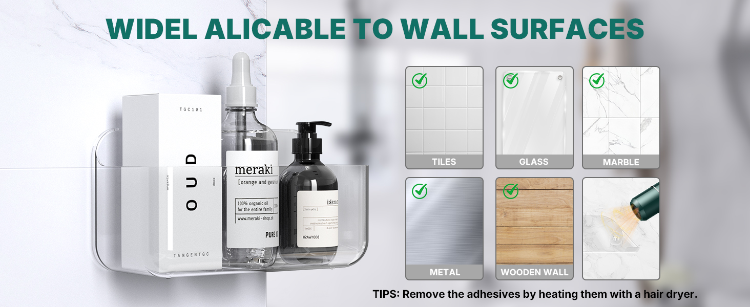 clear shower shelves for inside shower