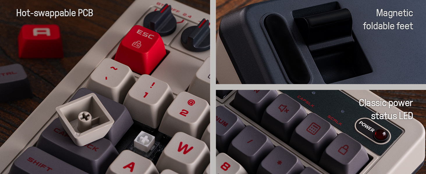 Retro Mechanical Keyboard 108 keys for Windows and Android Programmable Keyboard Hot-swappable