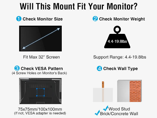 single monitor wall arm